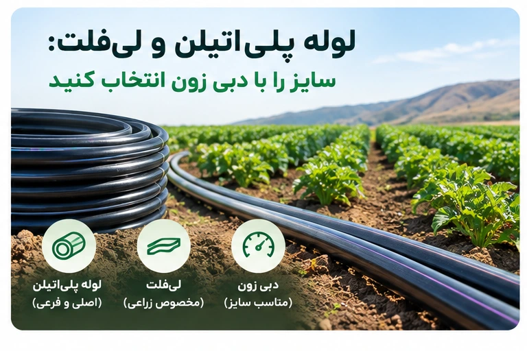 لوله پلی‌اتیلن و لی‌فلت: سایز را با دبی زون انتخاب کنید